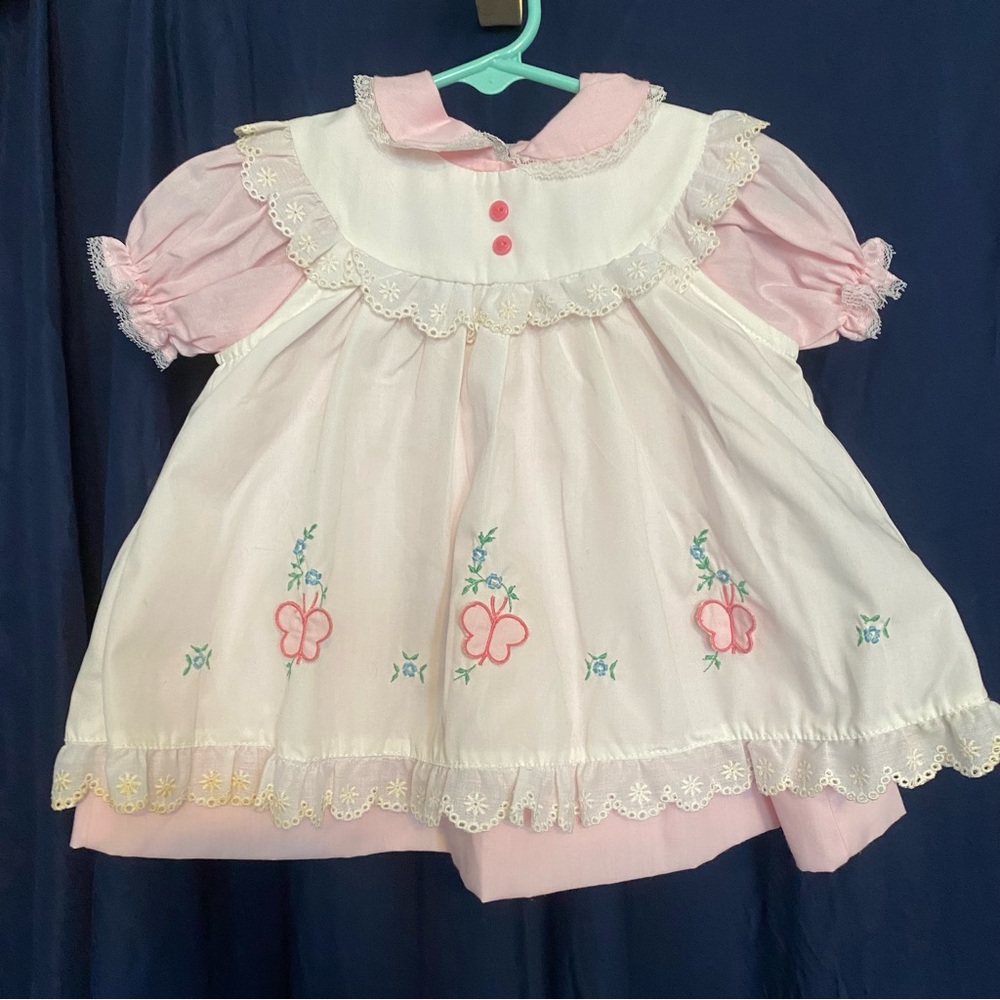 Vintage baby infant dress size 6-9 months pinafore